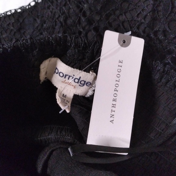 PORRIDGE Anthropologie Strapless Top Lace Black Peplum Blouse Size M NWT - Picture 9 of 10